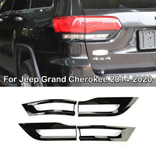 For 2014-2020 Jeep Grand Cherokee Gloss Black Tail Light Lamp Bezel Covers Trim