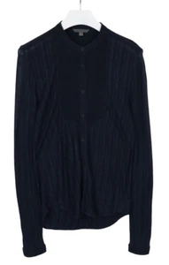 JOHN VARVATOS Shirt Men's MEDIUM Linen Blend Pintucked Bib Buttoned Front - Picture 1 of 8