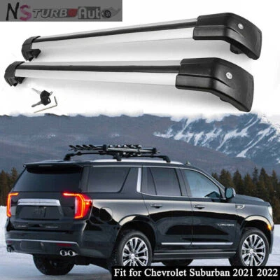 Lockable Fits for Chevrolet Suburban 2021-2023 Cross bar crossbar roof Rail Rack - Image 1 of 4