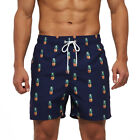 Printed Beach Pants Summer Swimming Trunks Men's 10" Ocean Striped Swim Shorts