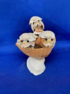 Vintage 3 Puppies Dogs Boat Conch Clam Ocean Shell Nautical Figurine 4/4 ❤️m13 - Picture 1 of 7