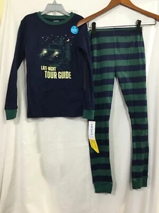 New Carter's Boys Cars Pajama set 2 pc Green Snug Fit long sleeve Glow U pick - Picture 1 of 4