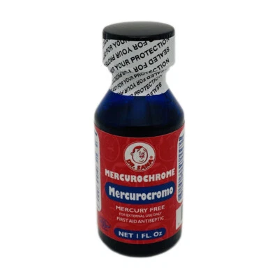 Dr Sana Mercurocromo. Antiséptico de primeros auxilios. Heridas menores. Uso externo. 1 fl.oz Foto 1 de 3