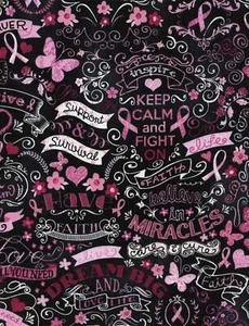 Cinta Rosa Fe/Creer/Milagros/Apoyo Tela de Algodón Sobreviviente/Tranquila Primera Instura - Imagen 1 de 1