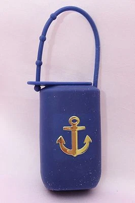 BATH & BODY WORKS BLUE GOLD ANCHOR TRAVEL SIZE LOTION WASH SLEEVE HOLDER CARRIER - Image 1 of 4