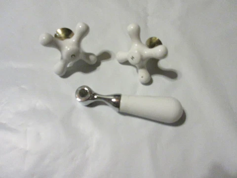Porcelain Lot Cap Indicator HOT COLD HANDLE Cover