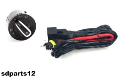 Commande + Kit Faisceau de Câblage Phares Feu Antibrouillard VW Golf 5 Passat T5 - Photo 1/4