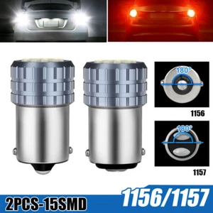 1Pair 1156 1157 LED Bulb 15SMD Car Tail Reverse Backup Lights Turn Signal Lamps - Picture 1 of 23
