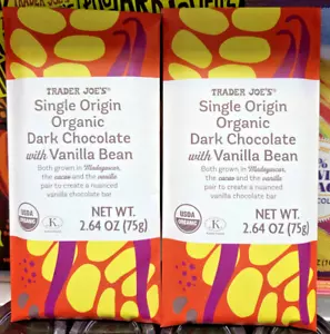 Trader Joe's Single Origin Bio Zartbitterschokolade mit Vanilleschote (2 Riegel) - Bild 1 von 2