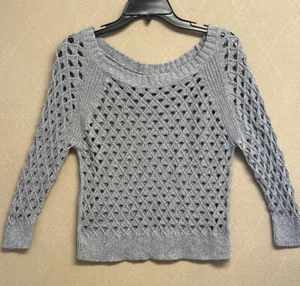 American Eagle Outfitters Women Open Knit Sweater 3/4 Sleeve Pullover Size-Small - Picture 1 of 12