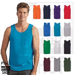 Gildan Mens Heavy Cotton Tank Top T-Shirt Plain Tee Muscle Gym Sleeveless - 5200