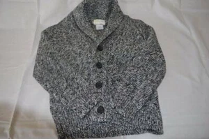 Boys Size 4-5 Crewcuts Sweater Cardigan white black - Picture 1 of 6