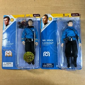 Figura de acción Mego Star Trek x2 Mr. Spock 8" con tribbles nueva en caja dañada - Imagen 1 de 4