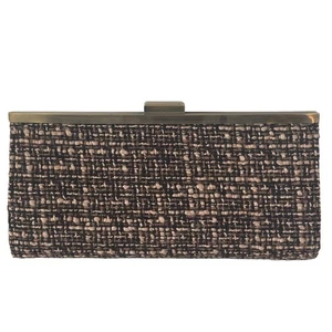 Steve Madden Tweed Clutch Brown Beige - Picture 1 of 6