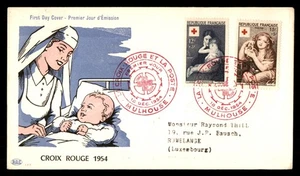 Mayfairstamps France FDC 1954 Women Paintings Red Cross First Day Cover aau_1237 - Picture 1 of 2
