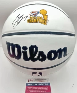 Shai Gilgeous Alexander Signed 2025 NBA Finals Champions Thunder Ball JSA COA - Picture 1 of 5