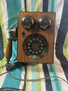 Vintage Western Electric Wall Mounted Wooden Phone - Zdjęcie 1 z 14