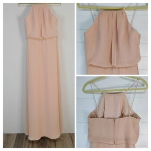 Abito da damigella Sorella Vita morbido rosa blush chiffon lunghezza pavimento taglia 10 - Foto 1 di 22