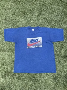 VTG Nike Challenge Court T-shirt 22x26 Blue Tennis Cotton 90's - Bild 1 von 7