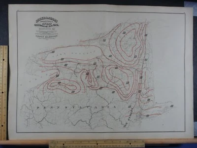 Rare Antique Orig Vintage NY Asher & Adams Meteorological Atlas Map Art Print - Image 1 of 3