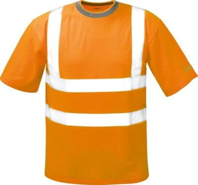 SAFESTYLE Warnschutzshirt , T-Shirt, orange und gelb, Rundhals, Arbeitsbekleidung, Sommer