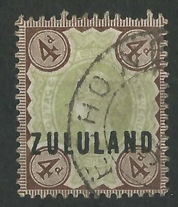 ZULULAND QV 1888-93 4d GREEN-BROWN USED - Picture 1 of 1