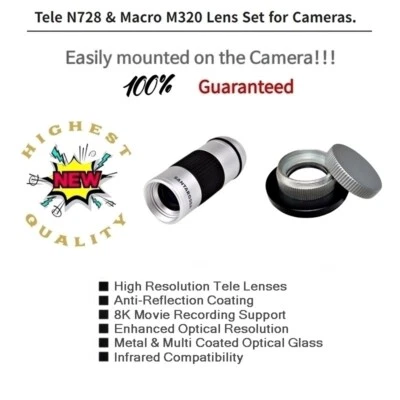 Tele N728 & Macro M320 lens set for Canon RF-S 18-45mm Lens [Filter Size 49mm] - Image 1 of 4
