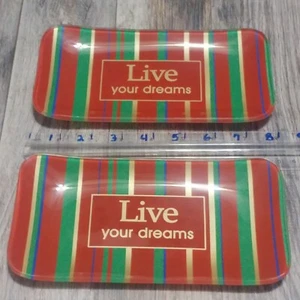 Mars dekoratives 8" Glas Schmuck Tablett LIVE YOUR DREAMS - Bild 1 von 4