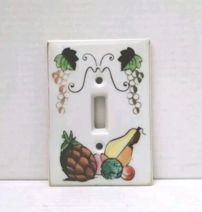 Kelvin Fruit Light Switch Cover Plate Grapes Pineapple Vintage Mid Century - Picture 1 of 9