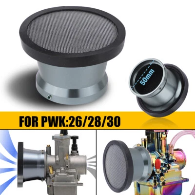 Filtro de ar ATV motocicleta 50mm buzina copo pilha de velocidade para PWK 24/26/28/30 carboidratos - Imagem 1 de 4