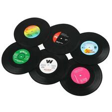 6pcs Novelty Retro Vinyl Record Drinks Coasters Drinks Coffee Mats Ideal Gifts