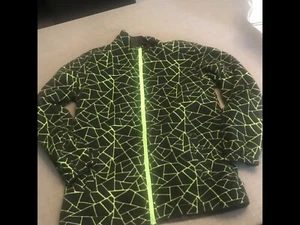 CHILDREN'S KID'S BOY'S REVERSIBLE BLACK NEON SPIDER WEB JACKET COAT SIZE LARGE - Picture 1 of 2