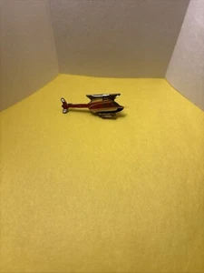 Vintage Helicopter Red Gold Tone Lapel Hat Pin - Picture 1 of 2