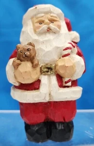 Cabina de Navidad tallada en madera Santa Claus St Nic oso de la naturaleza caña de caramelo 4,75 in - Imagen 1 de 4