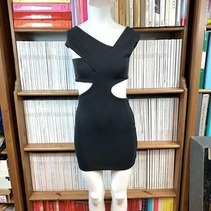 New AQAQ Aqua Ladies Dress UK 6 8 US 2 4 Jersey Cutout Clubbing Short Bandage - Imagen 1 de 15