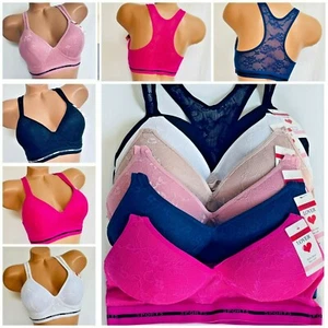 3-6 Women's Sport Bras Yoga Racer Back Molded Cup Wire free High Impact Bra 6816 - Picture 1 of 12