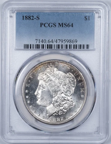 1882-S PCGS MS64 Morgan Silver Dollar LOOKS PROOF-LIKE & EYE APPEAL! Cover