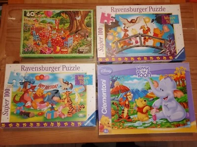 4 PUZZLE/JIGSAW WINNIE THE POOH RAVENSBURGER, CLEMENTONI MOSAICO 60,100,250pezzi - Immagine 1 di 4