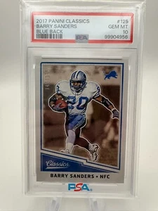 2017 Barry Sanders Panini Classics Blue Back /175 #125 PSA 10 Gem Mint - Picture 1 of 4