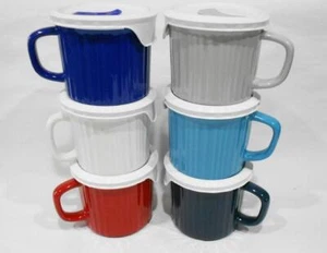 ❤️ CORNINGWARE 20-oz Soup MEAL MUG French Stoneware Pop In Vent Lid U-Pick Color - Picture 1 of 20