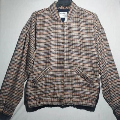 NWT Old Navy Houndstooth button-up bomber jacket women's size large tall - Image 1 of 4