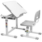 VIVO Height Adjustable Childrens Desk & Chair Kids Interactive Work Station Grey