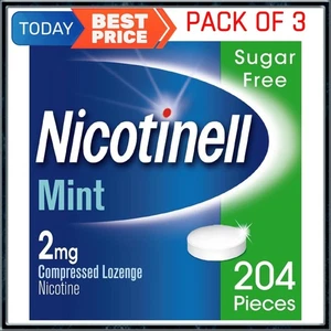 Nicotinell Mint 2mg Lozenges 204 Pieces -3 Boxes PACK OF 3 - Picture 1 of 9