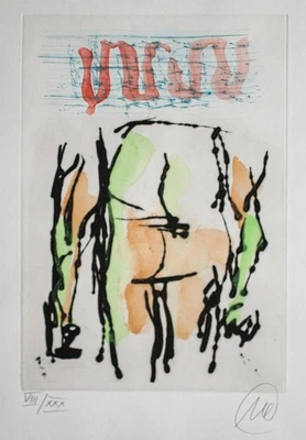 Markus Lüpertz Kunst Regeln geben Neoexpressionismus aquar Radierung 2005 8/30 - Bild 1 von 3