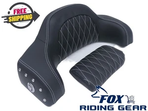 OPEN BOX - OEM Indian Passenger Trunk Backrest Pad - Quilted BLACK - 2880284-02 - Picture 1 of 12