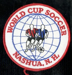WELTMEISTERSCHAFT FUSSBALL NASHUA NEW HAMPSHIRE Vintage gestickter Aufnäher - Bild 1 von 2