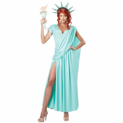 Dama Libertad Estatua EE. UU. Día de la Independencia Americana 4 de julio Disfraz para mujer Foto 1 de 2