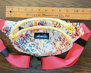 KAVU Spectator Bauchtasche Gürteltasche Canvas Neu Gelb Pink Blau - Bild 1 von 5