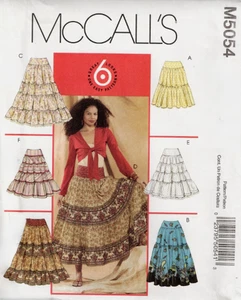 2006 Misses Ruffled Boho Skirt Sewing Pattern U-Pick Size 6-20 McCall's 5054 OOP - Picture 1 of 2