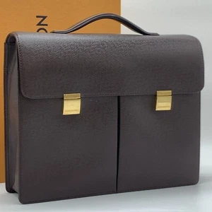 Louis Vuitton Taiga Serviette Kazan Business Bag Briefcase Bordeaux Wine Red - Picture 1 of 20